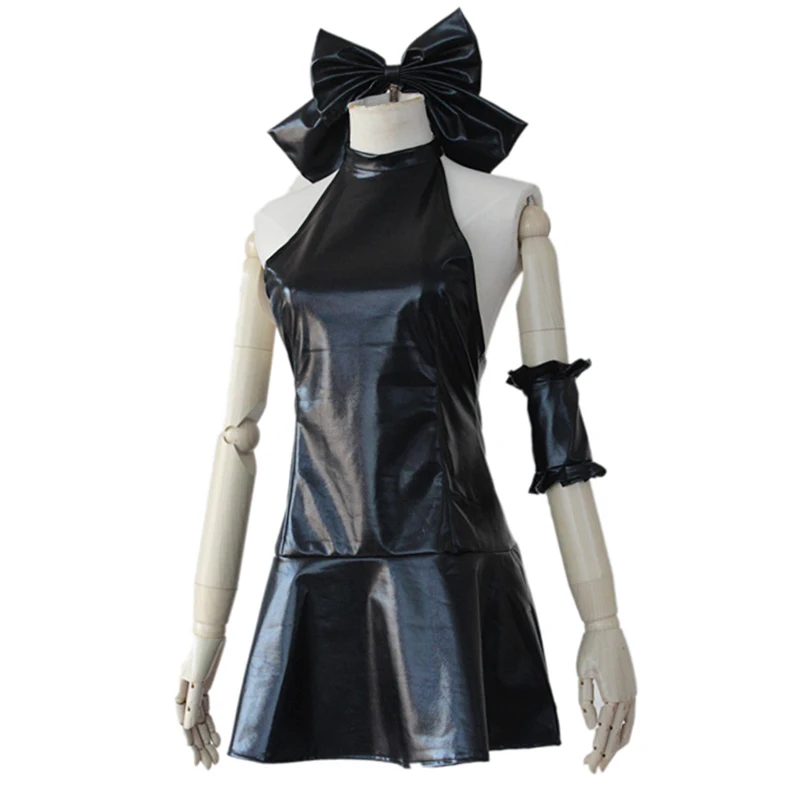 

Saber Alternative Cosplay Black Tigh Patent Leather Sexy Dress 5pcs Set Anime Fate Costumes Halloween Cosplay Costume