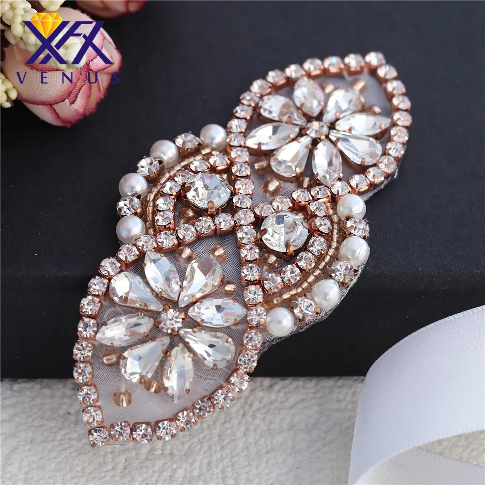 XINFANGXIU (2 шт.) маленький размер со стразами с аппликацией свадебное повязки на