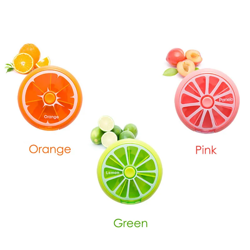 7 дней Еженедельный контейнер для таблеток круглый фруктовая Форма Контейнер