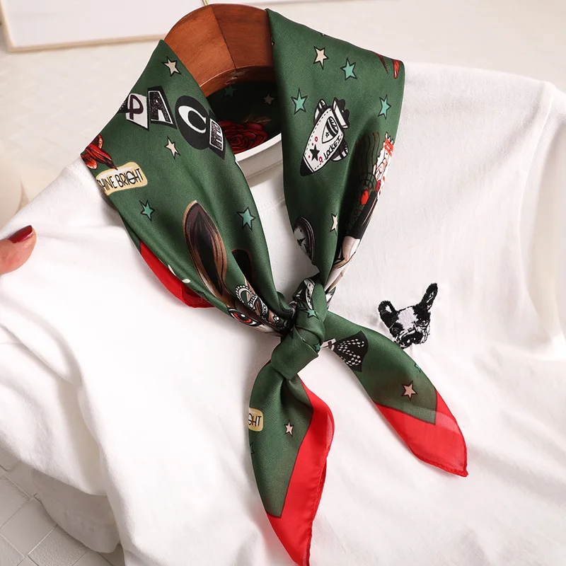 Новый 70 см женский шарф с рисунком кролика модный тренд маленький шелковый