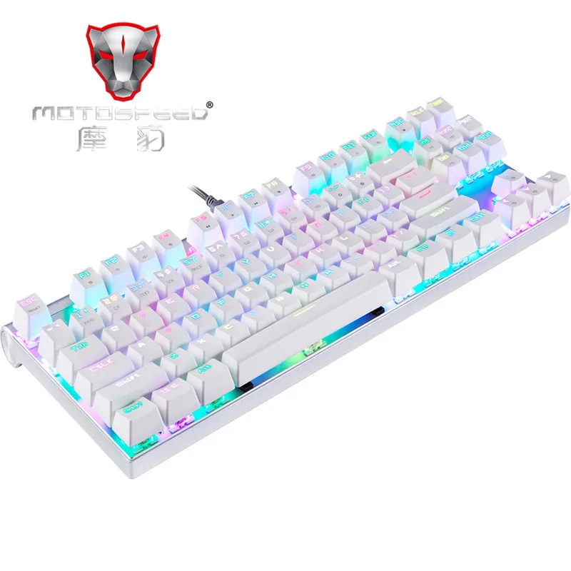Motospeed CK101 Проводная Механическая клавиатура Металл 87 клавиш RGB синий красный переключатель игровой светодиодный планшет с подсветкой Настольный русский компьютер Gamr