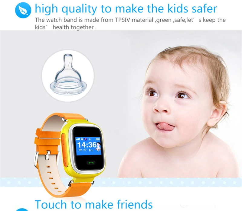 SZMUGUA Kids Smart Watch 1.0" Color Screen With GPS Tracker SOS Monitor Positioning Baby Compatible With IOS& Android