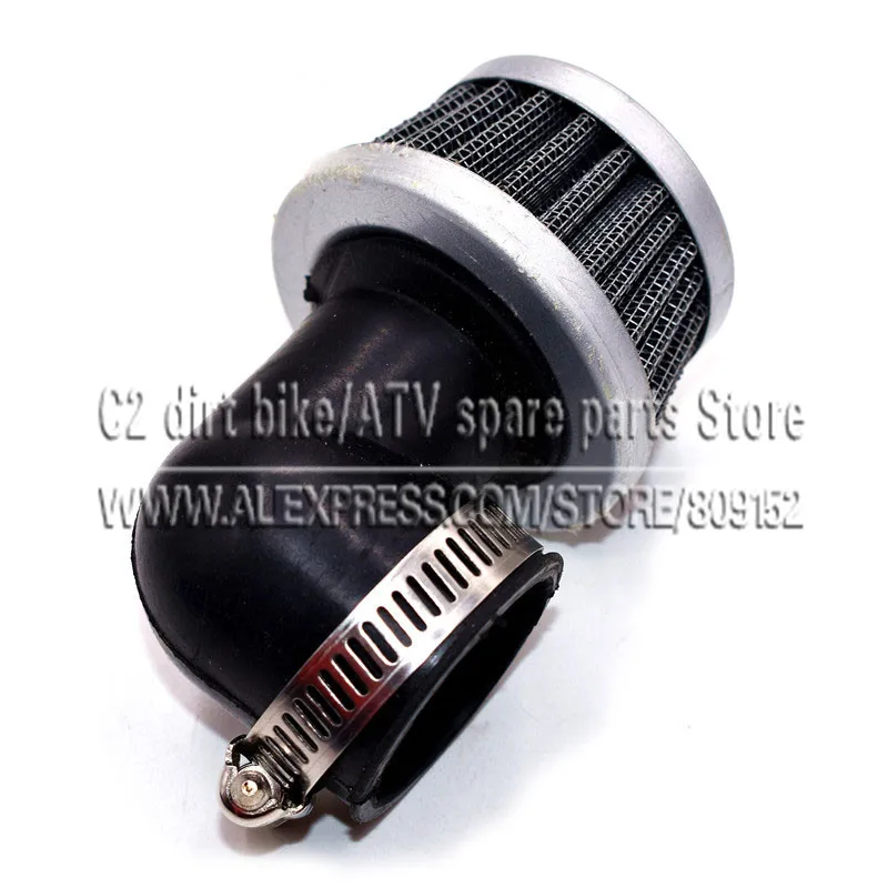 

35mm Air Filter 90 degree right angle pod Wire mesh material for small dirt bike pit bike ATV Scooter use