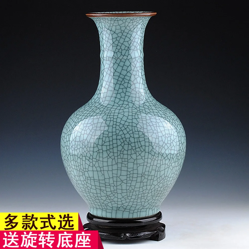 

Jingdezhen antique ceramics kiln celadon vase open crack classic modern home decoration room decoration