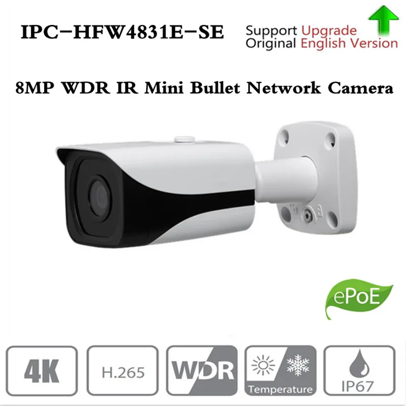 Оригинальный Dahua IPC HFW4831E SE Ultra HD 8MP Встроенный слот для sd карты IP67 IR40M POE 4K IP камера