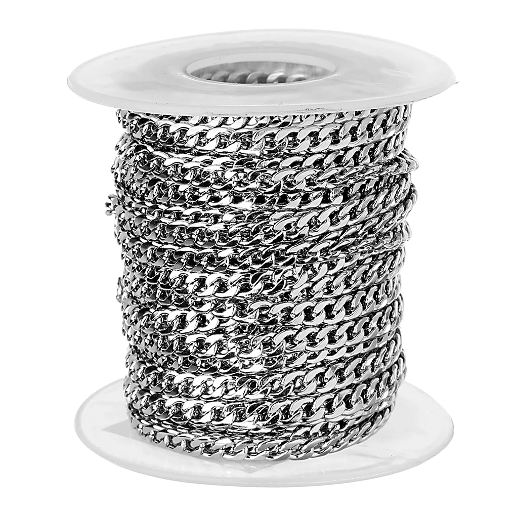 

1 Roll 10 Yards Stainless Steel Curb Chain for Jewelry Making Extenders Crafts
