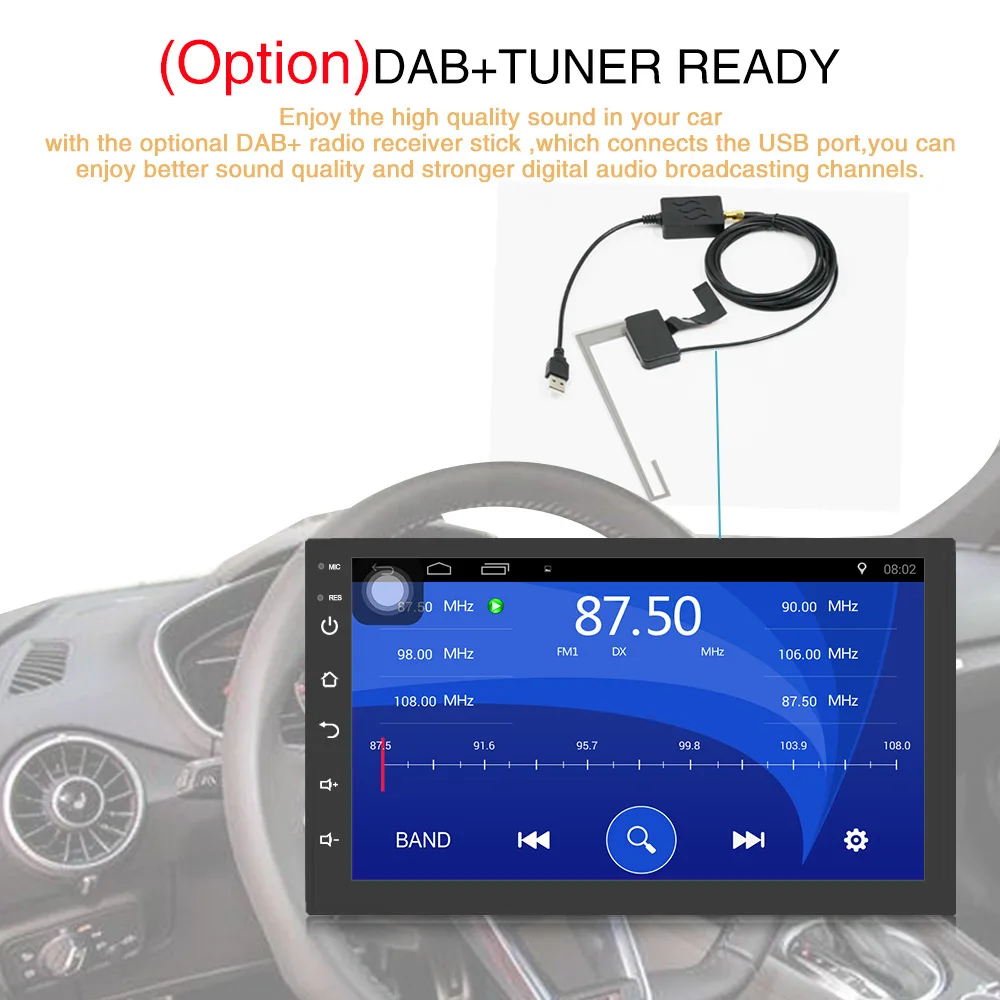 Android 8 1 универсальный автомобильный Радио 7 &quot2 din Автомагнитолы gps android 2din dvd плеер