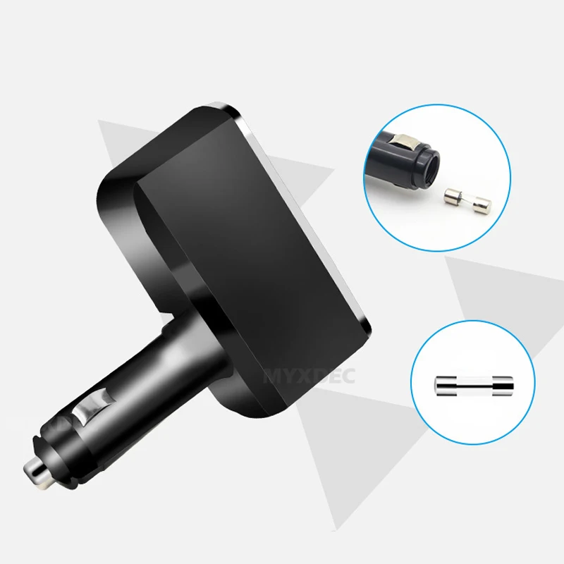 Тройная Розетка от 1 до 2+ USB источник питания Автомобильное зарядное устройство Блок питания двойной адаптер/сигарная розетка с синими огнями