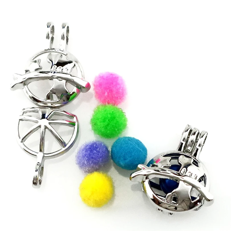 5 шт. смешанный дизайн круглый кулон Животные бантом клетка диффузор духи