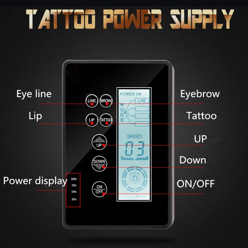 

tattoo power supply tattoo pen gun rotary tattoo eyebrow power supply voltage regulator Professional multifunction power supply