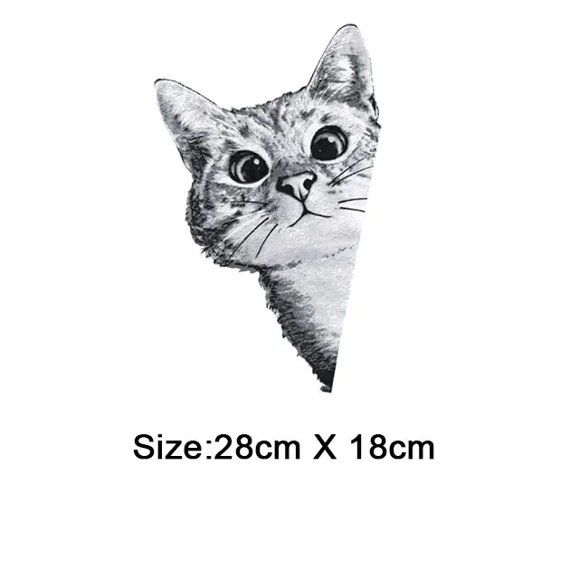 Cat2 Нашивки с котом из мультфильма; одежда с утюгом; Термофутболка с капюшоном; термоклеи - Цвет: Cat2