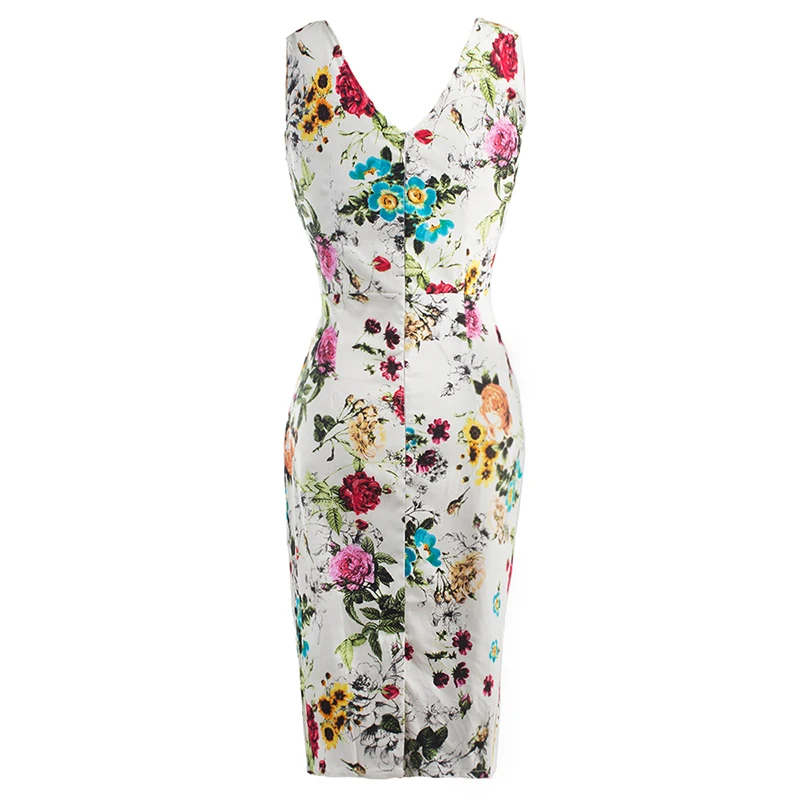 2018 летние Для женщин облегающее платье майка с v образным вырезом цветочным