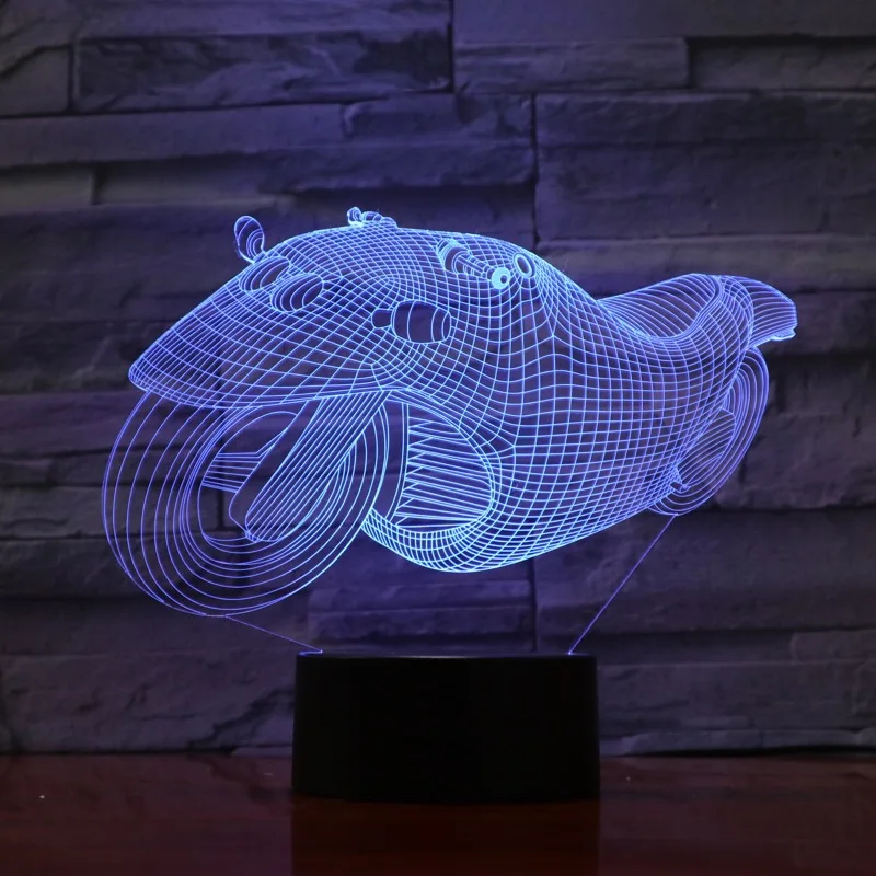 3D ночсветильник для мотоцикла настольная лампа светодиодный Светодиодная