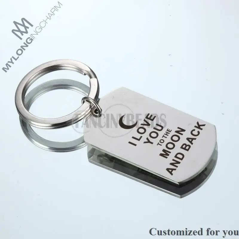 Брелок из нержавеющей стали 304-1 шт. персональный брелок-I love you to moon and back-подарок на