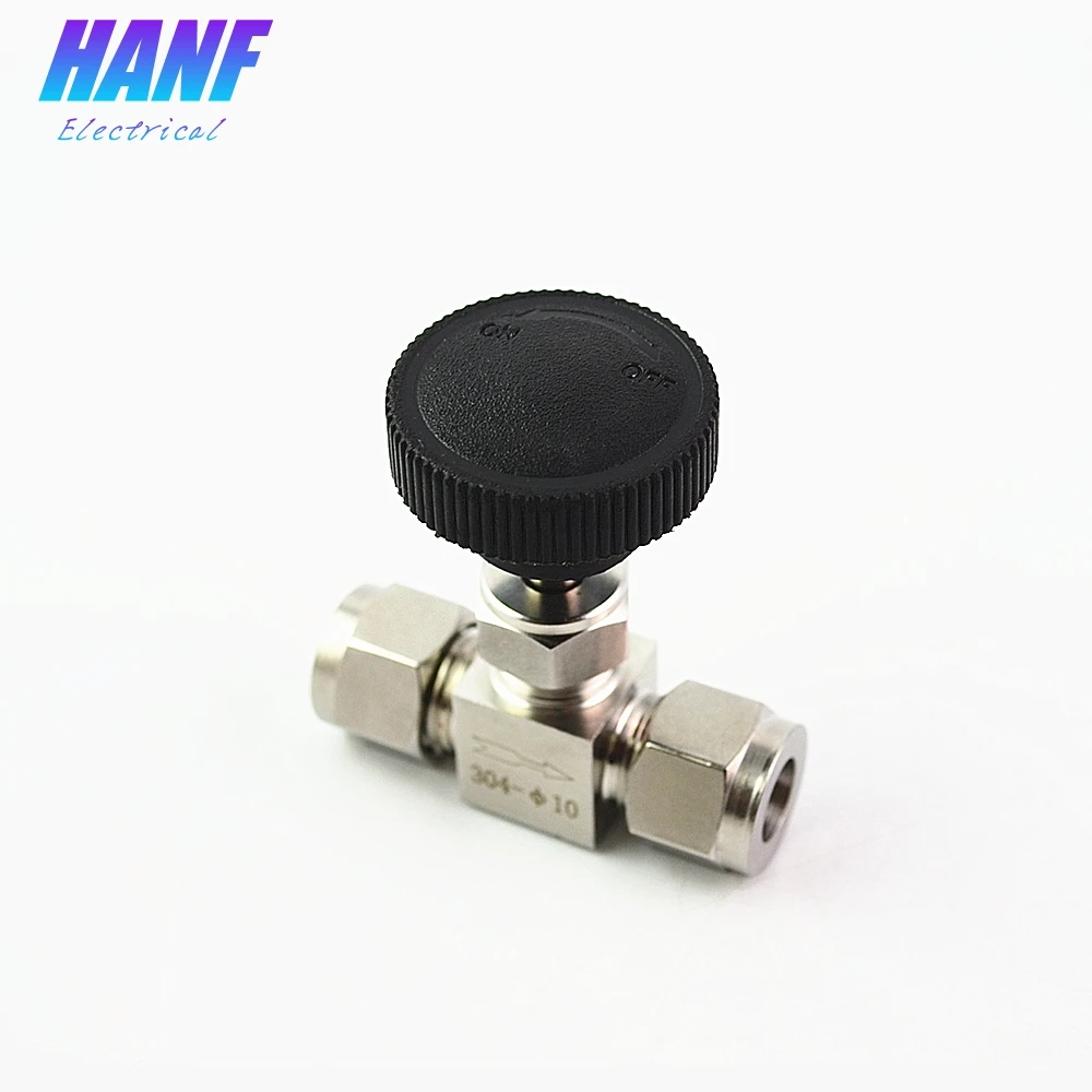 1 шт. Регулируемый игольчатый клапан 1" O. D10mm фитинг из нержавеющей стали SS304 прямой узор потока регулирующий клапан круглая ручка