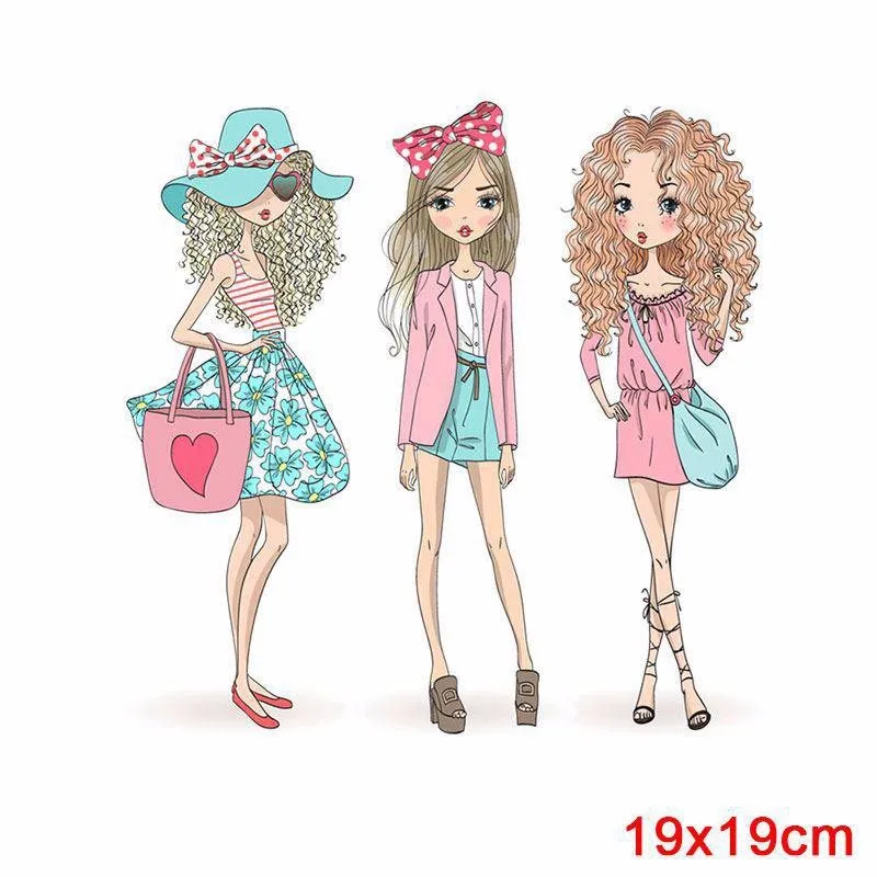 Фиолетовый Pulaqi Beautiful Girls Iron-On Heat Transfers Vynil Heat Transfer Stickers Wholesale Patch For DIY Clothes Decor Applique Stripe - Цвет: Фиолетовый