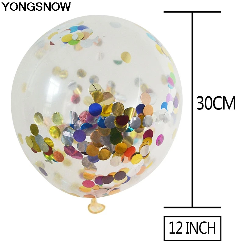 YONGSNOW 5/10p 12 дюймов латексный прозрачный шар конфетти для дня рождения вечеринки