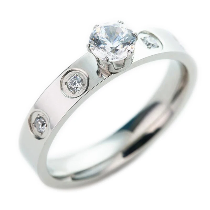 Кольцо из нержавеющей стали свадебное кольцо с кристаллом Ligth модное обручальное