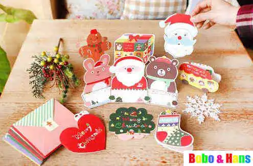 Новый милый Рождественский конверт в мультяшном стиле + карточка набор