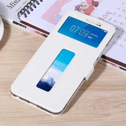 Слоновая кость 5," открытые оконные Чехлы для vivo V7 чехол Роскошный PU кожаный флип-чехол для vivo V7 V 7 чехол оболочка vivo V7 Бампер корпус - Цвет: Слоновая кость
