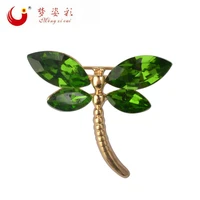 mzc 2019 new trendy gold cute colorful crystal dragonfly brooch fashion rhinestone jewelry broches x0951