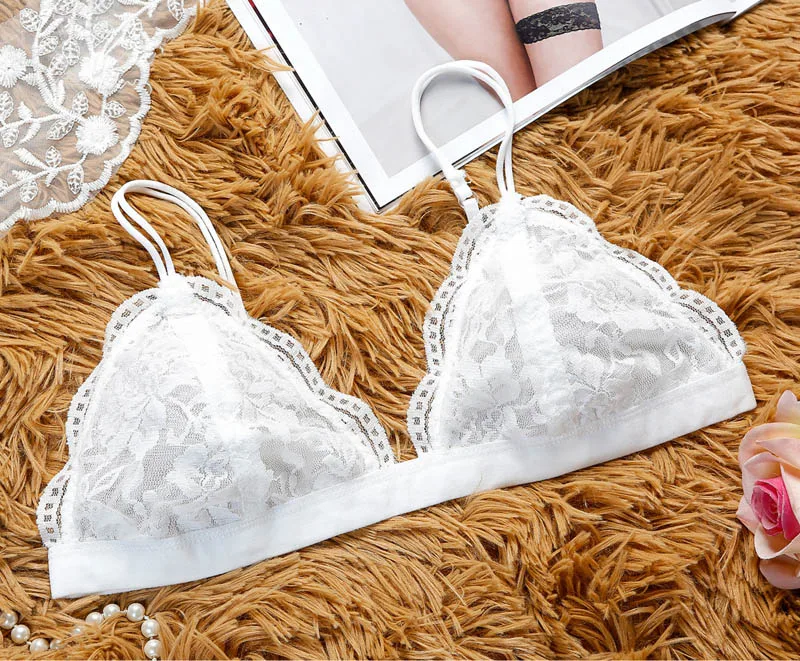 

High Quaity Lace Bralette Sexy Bras for Women Floral Wire Free Push Up Bra Half Cup Triangle Bralette Women Lingerie sujetador