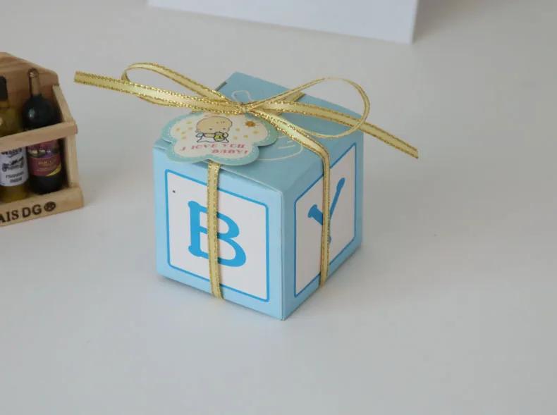 100 шт./лот) бренд leiso Новое поступление Baby Shower новорожденный письмо детская Леденцовая коробка Милая упаковочная коробка для шоколада подарочный сувенир для вечеринок
