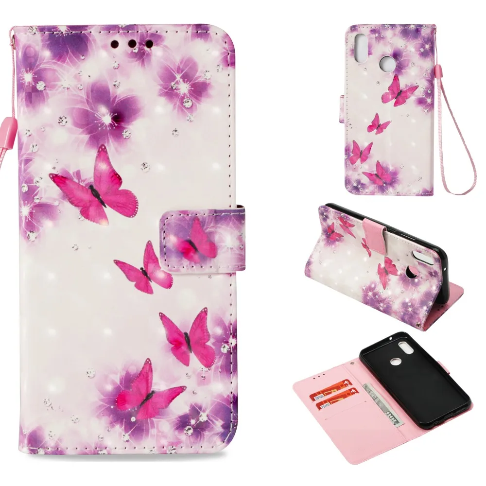 Book Style Patterned Wallet Flip PU Leather Case Cover For Huawei P20 Lite Smart Capa Coque | Мобильные телефоны и
