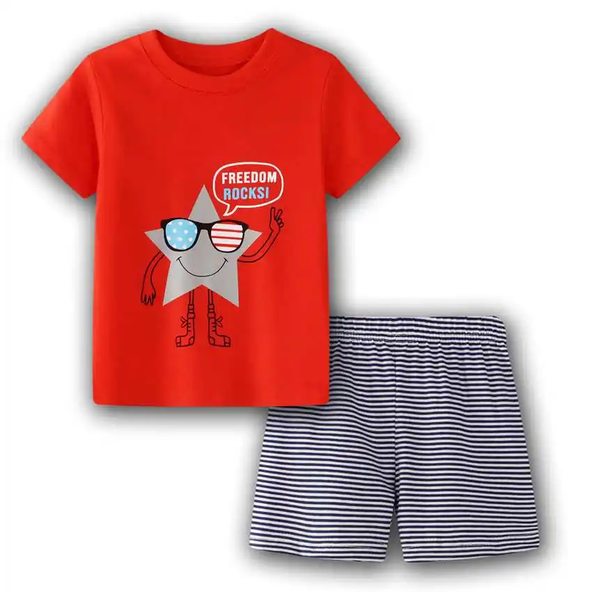 New Baby Boy Tee Shirt + Pant 2-Pieces Clothes Suit Toddler Outfit 100% Cotton Sea Animal Children T-Shirt Shorts Summer Sets |