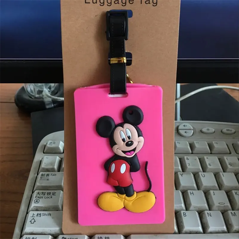 15 Disney мультфильм забор для детей Микки Маус чемодан ID адрес держатель багажные таблички на багаж переносная бирка путешествия багаж ПВХ бирка - Цвет: 15