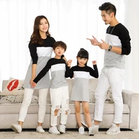 family matching clothes outfits mother daughter dress family look father son t shirt long sleeve cotton family matching clothing