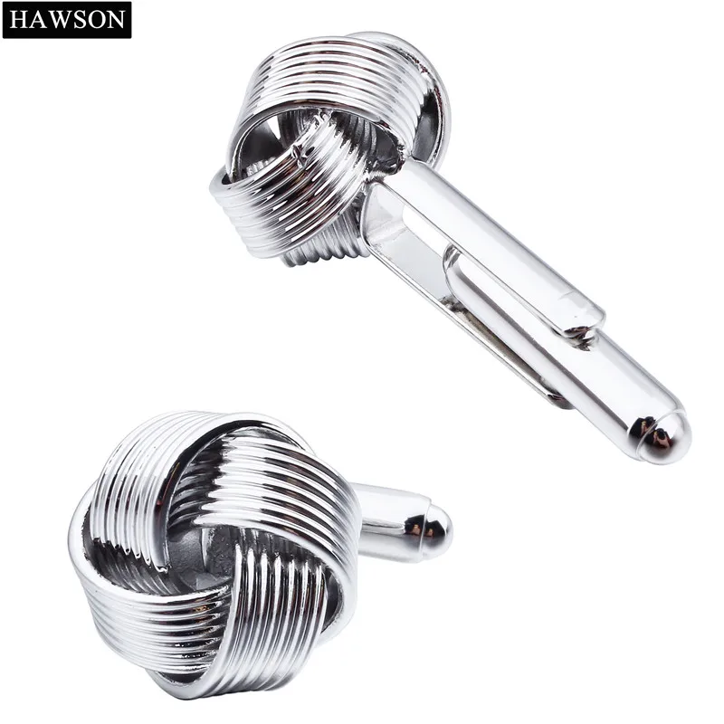 Высококачественные классические запонки HAWSON мужские с узлом для повседневной