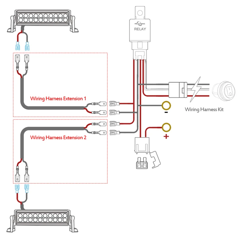 MICTUNING 2шт 6.6ft 16AWG удлинительные шнуры универсальные для бездорожья светодиодный светильник для работы аксессуары для бара жгут проводов удлинительные кабели