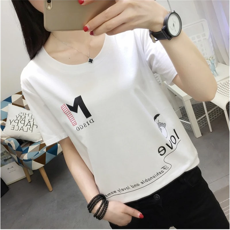 

Футболка женская хлопковая с коротким рукавом, топ в Корейском стиле, милая Студенческая рубашка с принтом Тоторо в стиле Харадзюку, лето 2020