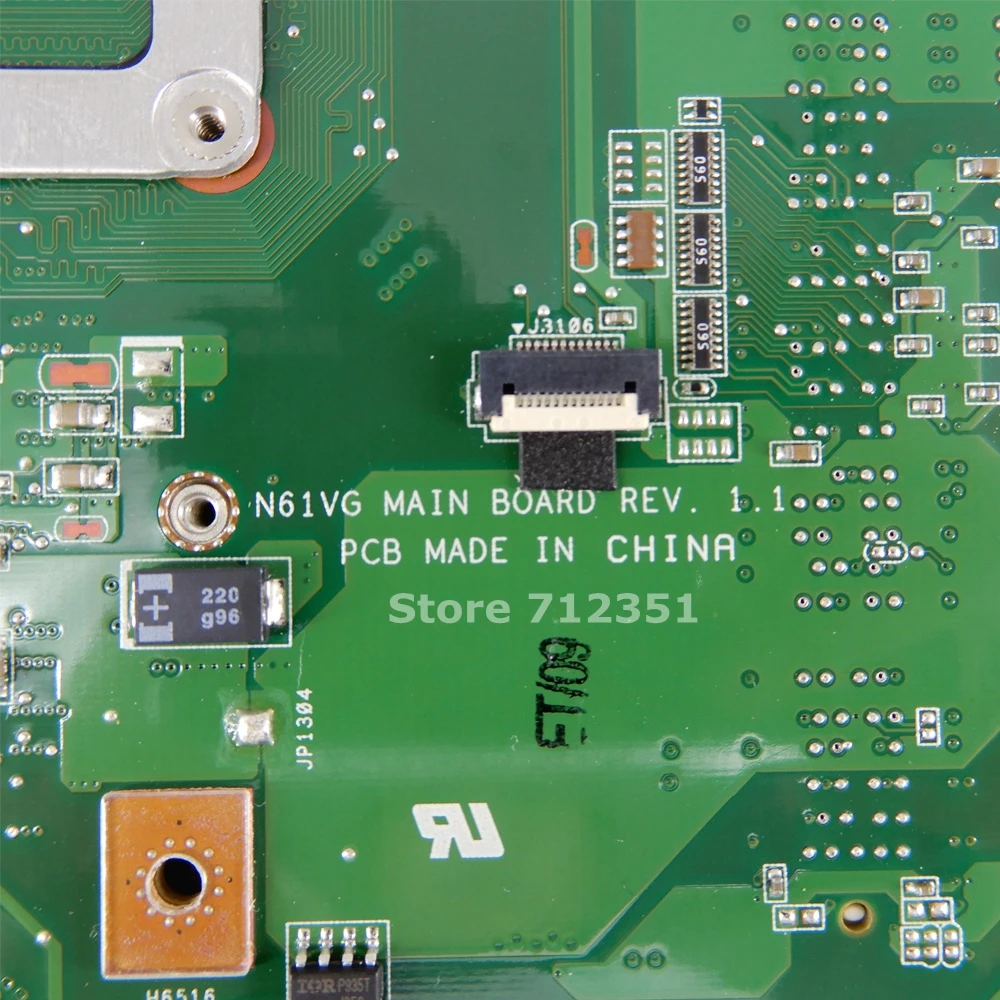 Материнская плата N61VG для ноутбука Mianboard 1 Гб DDR2 PM45 Asus N61V материнская REV 100%