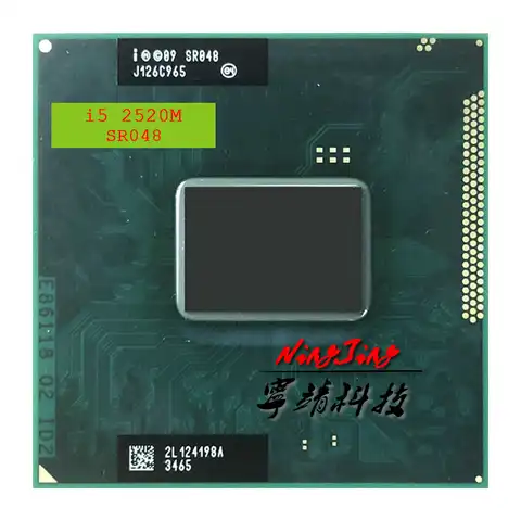 Процессор Intel Core i5-2520M i5 2520M SR048, 2,5 ГГц, двухъядерный, четырехпоточный, 3 МБ, 35 Вт, разъем G2 / rPGA988B