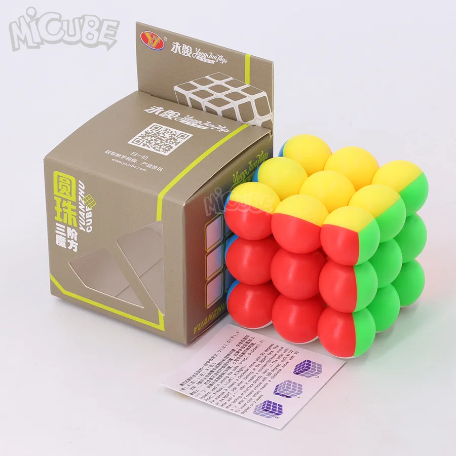 Yuanzhu кубический шар 3x3x3 магические кубики скорость Yongjun головоломка 60 мм без наклеек конкурсные Кубики Игрушки для детей Детские кубики