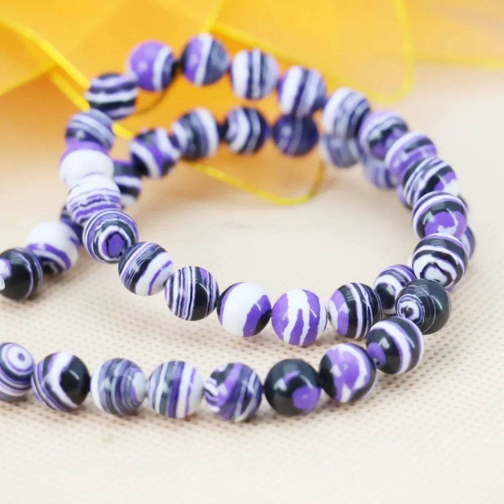 Бусины из синего турецкого камня в полоску 8 мм|stone round|natural stoneloose beads |