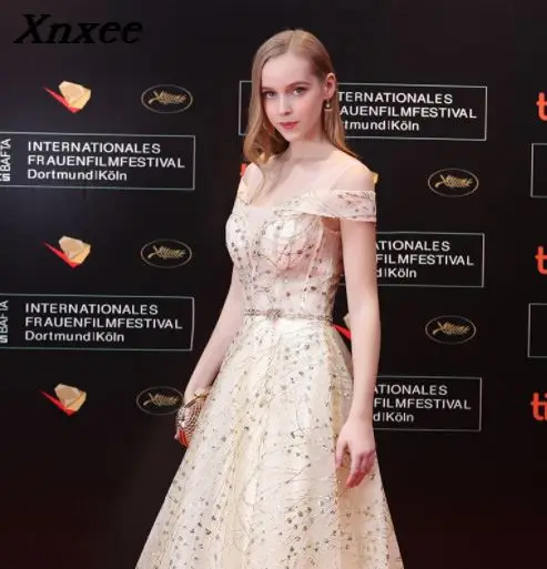Xnxee, новое женское элегантное длинное платье, вечерние платья для выпускного вечера, для торжественных церемоний, торжественных мероприятий, вечернее платье Xnxee - Цвет: Золотой