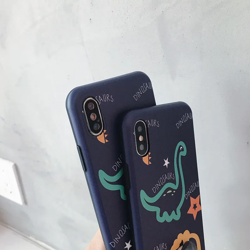 Hazy beauty чехол для iphone 7 мультяшный динозавр силиконовые мягкие ТПУ чехлы X XS XR Max 6 S 8
