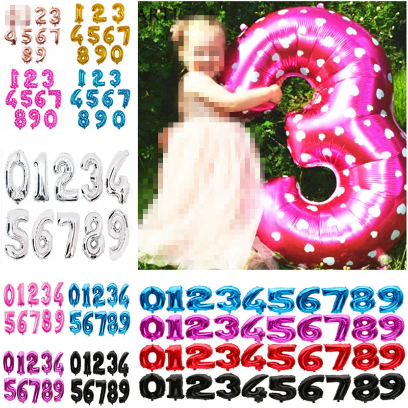 40 дюймовые воздушные шары с цифрами большие розовые фольгированные гелиевые