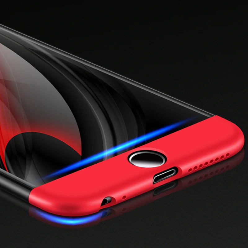 360 Степень защиты чехол для iPhone 6 6S Plus Роскошные пластик жесткий противоударный
