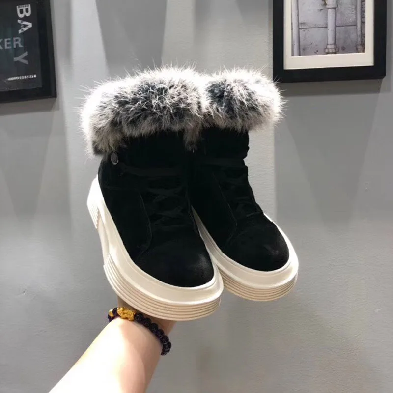 Зимние ботинки Женская модная брендовая обувь zapatos de mujer с мехом Натуральная кожа
