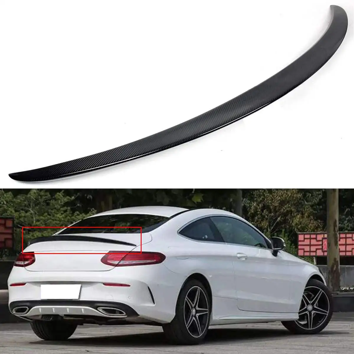 Новый спойлер на багажник из настоящего углеродного волокна для Mercedes Benz W205 C300 C63