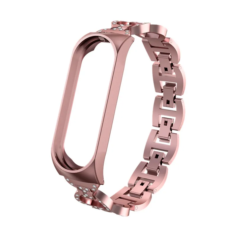 8 Style Rose pink Mi Band 3 Металлический ремешок из нержавеющей стали для запястья для Xiaomi Mi Band 3 Ремень Ma'am Браслет Miband 3 Браслеты Pulseira Miband3 Ремешок - Цвет: 8 Style Rose pink