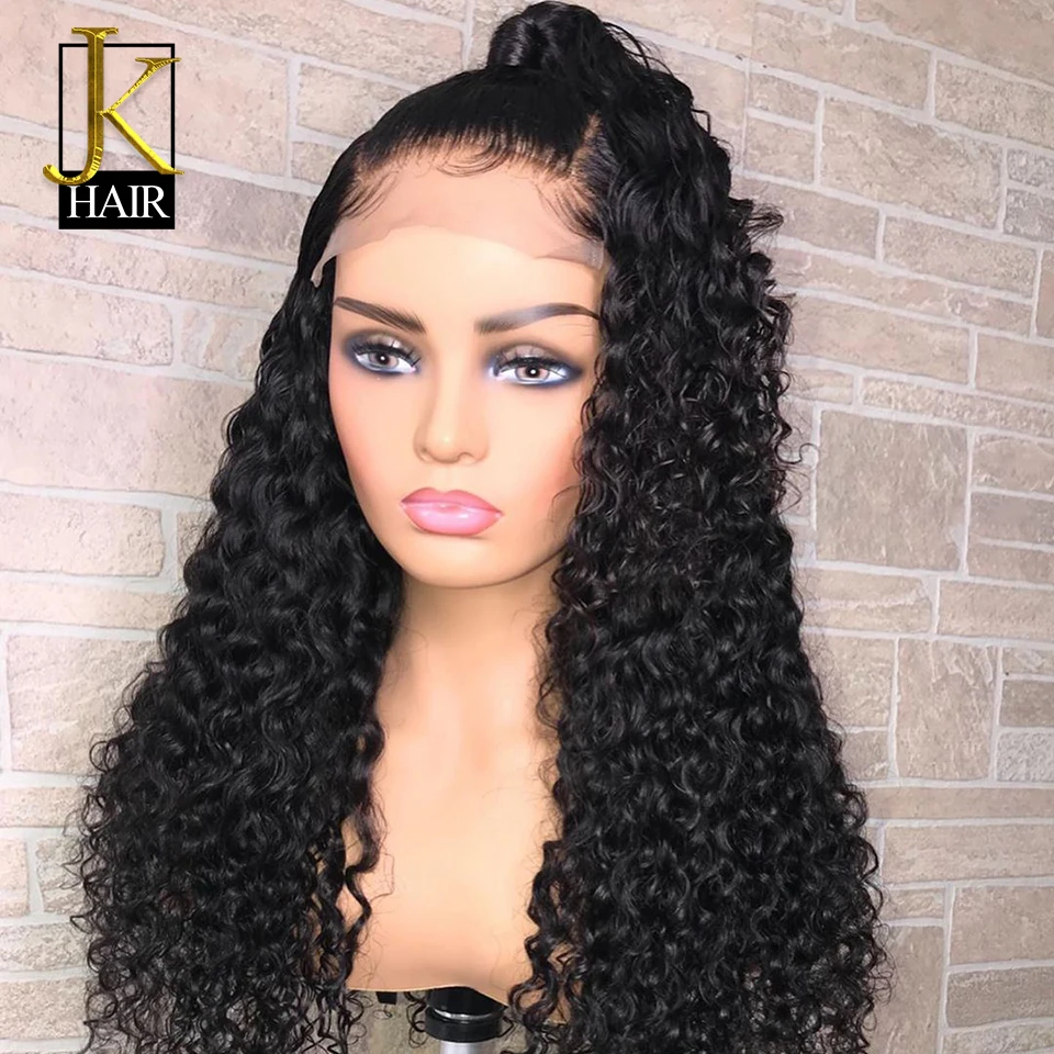 Вьющийся перуанский парик Remy 13 × 4 парики из человеческих волос на сетке спереди