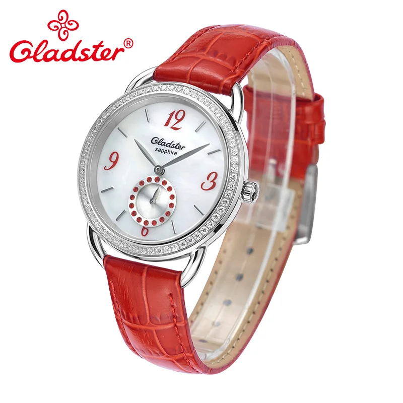 Женские наручные часы Gladster японские кожаные MIYOTA 1L45 с сапфировым кристаллом и
