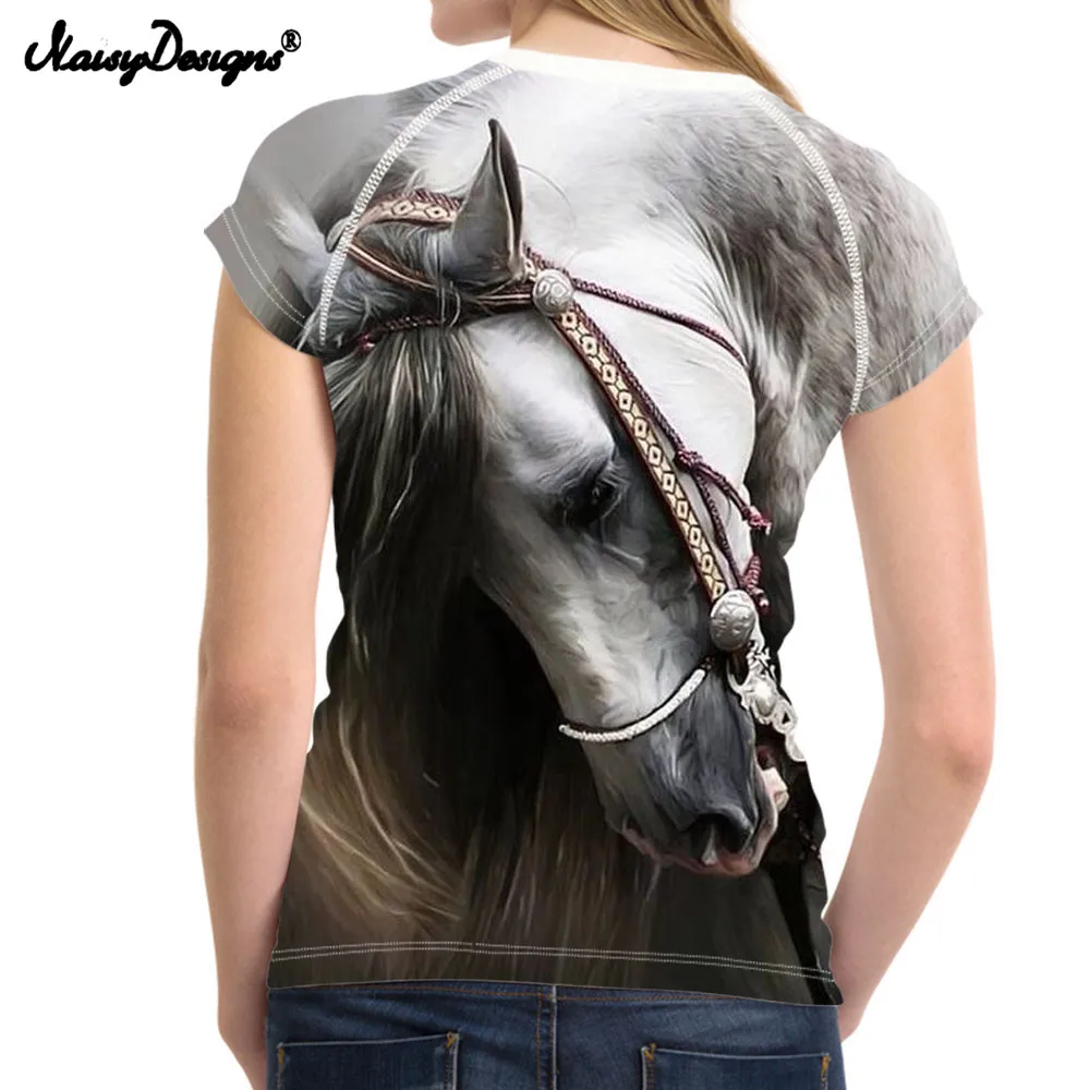 NOISYDESIGNS t-shirt Womens t shirt Female Legend T-shirt Gorgeous Horse for Girls Femmes Cool Punk Top tee Harajuku | Женская одежда