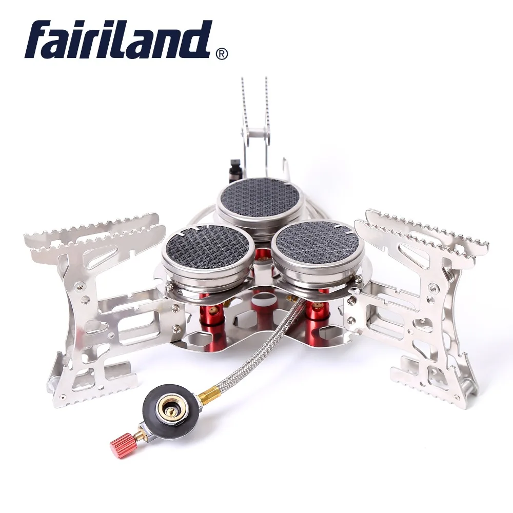 

11000W Outdoor Camping Stove 3 Infrared Ceramic Burners Windproof Gas Stove Auto Electric Lgnition Backpacking Hiking Stove