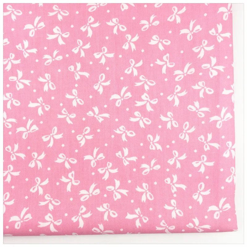 Syunss розовая задняя белая бант с принтом хлопчатобумажная ткань DIY лоскутное